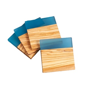 Plato de té moderno artesanal de resina y madera con posavasos Juego de servicio de lujo hecho a mano para el hogar, la Oficina y ocasiones especiales - Product Image 2