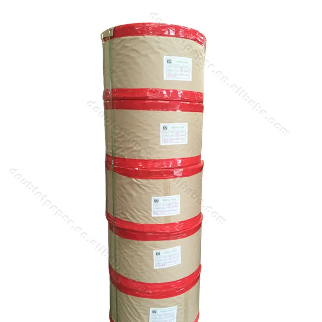 65gmm 1035mm jumbo roll Eco thermal paper jumbo roll immagine nera con larghezza 636mm lunghezza 16000 mtr pianura e stampa