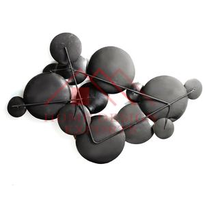 Décoration murale en plaque ronde de fer de haute qualité pour le salon/dernière conception de décor d'art mural abstrait moderne pour la chambre et le bureau - Product Image 2