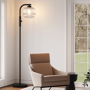 Lampe de sol industrielle en fer noir avec design en cage et douille E27 pour un style intérieur moderne - Product Image 4