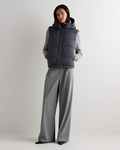 <b>Women's</b> Knitted Logo Hooded Puffer Vest Lightweight Waterproof Down Alternative <b>Gilet</b> Windproof Warm Outerwear Bubble Vest - Product Image 3