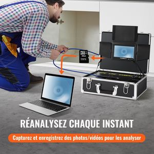 Endoscopio Industriale Impermeabile IP68 da 30 m/100 ft con Schermo da 7 Pollici, Telecamera per Ispezione Fognature e Tubazioni con Funzione DVR, 12 LED Regolabili - Product Image 6