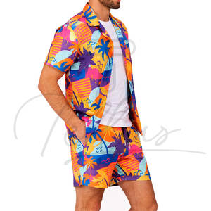 Ensemble de vêtements de plage pour hommes de haute qualité, manches courtes, été, imprimé, t-shirt et short, ensembles assortis - Product Image 3