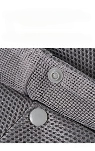 Gray Mesh Pet Sling Carrier Semi-Circle Shape Breathable Design For Cats With <b>String</b> Closure 5kg Max Load - Product Image 3