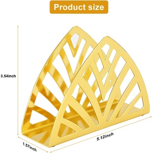 ที่ใส่กระดาษเช็ดปากสแตนเลสสีทองทันสมัยสำหรับวางบนเคาน์เตอร์ครัว - Product Image 2