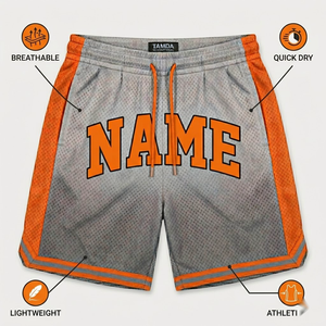 High Quality <b>Men's</b> Custom Basketball <b>Shorts</b> | <b>Patch</b> Embroidery Quick Dry Heavy Mesh <b>Shorts</b> With Pockets - Product Image 5
