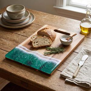 Planche à découper artisanale en acacia, durable, pour la préparation des aliments, légumes, fruits, viande, forme rectangulaire, vente en gros - Product Image 4