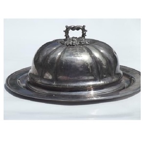 Plato para mantequilla de metal de calidad premium 100% con asa decorativa, ideal para encimeras de cocina elegantes y diseño de interiores del hogar. - Product Image 5