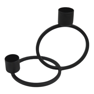 Iron Wire Candle <b>Holder</b> with <b>Black</b> Painted Finish Eco-Friendly Handmade Round Candle Stands for Home Festive & Wedding Decor - Product Image 1