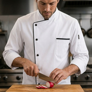 Veste de chef professionnelle personnalisée, imperméable, respirante, avec panneaux en maille, uniforme de cuisinier exécutif - Product Image 3
