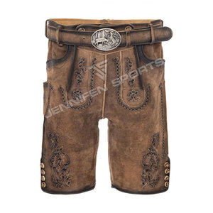 Auténticos pantalones cortos bávaros Lederhosen de cuero genuino de cabra para hombre, atuendo tradicional alemán premium para el Oktoberfest. - Product Image 1