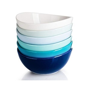 Nordic Style Blue Nesting Bowls Elegant Multi color Dinnerware <b>Soup</b> <b>Pot</b> Set for Everyday Family Dining And Kitchen - Product Image 3