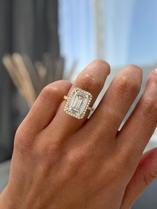 Anillo Art Deco de Diamante de Corte Esmeralda de 3.01 CT Cultivado en Laboratorio, de Lujo, para Mujer, Oro Sólido de 14K, Regalo de Compromiso para Novia - Product Image 1