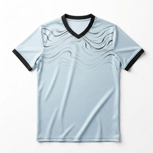 Maillot de sport premium à col en V, manches courtes, haute performance, anti-humidité, pour entraînements et matchs - Product Image 1