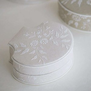 Wholesale Custom Embroidered Jewelry <b>Box</b> Travel Velvet Jewelry case <b>Small</b> Children Jewellery <b>Box</b> by whimsy art craft - Product Image 1