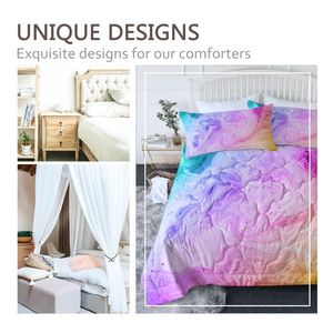 Women's 3-Piece Colorful Tie Dye Pattern Microfiber <b>Comforter</b> <b>Set</b> Twin Size Bedding - Product Image 2