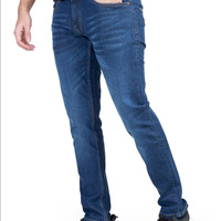 Erkek Yaz/Kış Düz Renk Nefes Alabilen Dokuma Kot Pantolon Orta Bel Slim Fit Günlük %100 Pamuk Klasik Düz Kesim
