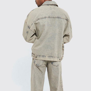 Conjunto de Jeans Casuales Modernos de Invierno para Hombre, Ropa Urbana, Cómodos y Transpirables, Chaqueta y Pantalones de Mezclilla 100% Algodón, Dos Piezas, Ropa Personalizada - Product Image 4