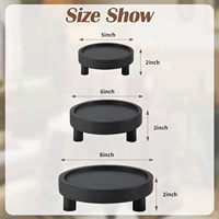 Ensemble de 3 plateaux de présentation ronds en bois de style ferme pour pot de fleurs, bougie, décoration de comptoir de cuisine, vente en gros