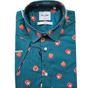 เสื้อเชิ้ตแขนสั้นสำหรับผู้ชายผ้าฝ้าย100% พิมพ์ลาย AOP ระบายอากาศได้ดีและดูเป็นทางการสำหรับฤดูร้อน - Product Image 3