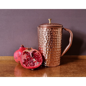 Carafe à eau résistante à la chaleur en cuivre pur de haute qualité, design martelé, pot à glace en métal, pichet à eau froide à prix réduit - Product Image 5