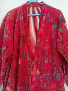 Bata Kimono con Estampado de Dibujos Animados para Mujer, Suave y Transpirable, 100% Algodón, Camisón de Verano Hecho a Mano, Cuello en V, Cintura Elástica, Largo Completo - Product Image 4