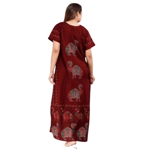 Robe de nuit maxi en coton imprimé pour femmes |   Robe de nuit en pur coton |   Robe longue |   Robe de nuit pour femmes |   Robe pour femmes - Product Image 3