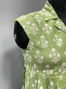 เสื้อผ้าฝ้ายทำมือสำหรับผู้หญิง สไตล์ญี่ปุ่น คอวี ลายดอกไม้ พิมพ์ลายบล็อก เป็นมิตรกับสิ่งแวดล้อม เหมาะสำหรับฤดูใบไม้ผลิและฤดูร้อน สวมใส่สบาย - Product Image 4