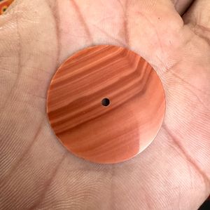 Red Jasper Flat Cut Watch Dial 28.5 mm One Sided Polished <b>Face</b> 1mm Thick 2mm Center Hole a K Gems GMC-1060W - Product Image 3