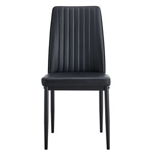 Sedie da pranzo moderne in 6 pezzi seduta imbottita in finta pelle con gambe in metallo nero sedie laterali per cucina e sala da pranzo - Product Image 4