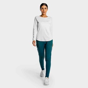 Pantalon palazzo brillant à taille haute et élastique, avec logo personnalisé, pour femme, coupe large, décontracté, style jogger - Product Image 4