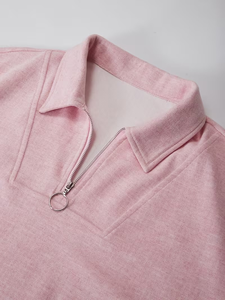 Summer Polo Collar Knee Button Pajama Set Breathable Loose-Fitting Casual Sporty Short Sleeve Shorts Two-Piece Women Solid Color - Product Image 5