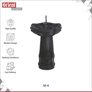 Prix de gros Nouvelle arrivée Approvisionnement direct usine Articles sanitaires de salle de bain Lavabo sur pied en céramique blanche design d'Inde - Product Image 2