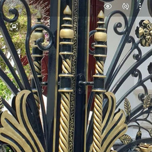 Poignée de porte en fer forgé artisanale de luxe pour portail principal – Poignée de tirage décorative moderne en fer forgé pour porte d'entrée - Product Image 1