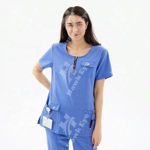 Conjuntos de uniformes médicos de enfermería para hospital de tela tejida para mujer - Product Image 2