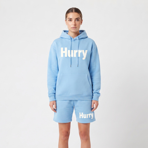 Conjunto de Sudadera con Capucha y Pantalones Cortos para Mujer, Estampado Puff, Ajuste Holgado Informal, 100% Algodón, Chándal de Felpa, Ropa Urbana Holgada de Invierno, Conjunto Corto para Dama - Product Image 1
