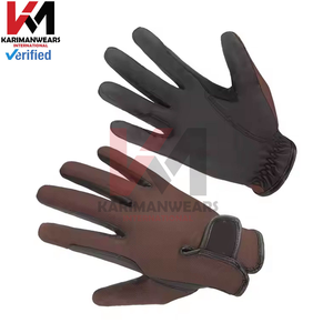 Gants d'équitation en cuir PU durable avec logo personnalisé OEM, vente en gros, sangle de poignet réglable - Product Image 4