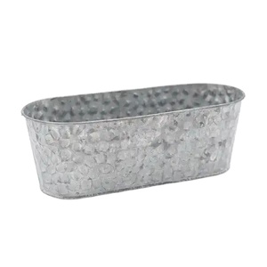 ที่ปลูกต้นไม้โลหะชุบสังกะสีทรงวงรีที่ทันสมัยเหมาะสำหรับระเบียงบ้านลานบ้านสวนกระถางและปลูกต้นไม้ - Product Image 1