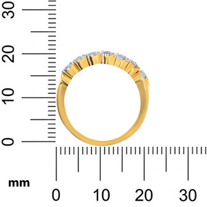 Anillo de Diamantes Simply Paradise, Media Eternidad, Oro Amarillo de 18K, Anillo de Lujo con Diamantes Redondos de 0.25 CT - Product Image 5