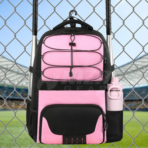 Sac à dos de baseball pour rangement de 4 battes, hauteur 20,5 pouces, en nylon durable et écologique, sac de sport décontracté unisexe en polyester - Product Image 4