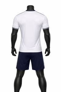 Ensemble de maillot de football pour homme, imprimé géométrique blanc, manches courtes, polyester respirant, uniforme adulte, logo personnalisé, uniforme de football - Product Image 5