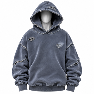 Sudadera con Capucha Extra Grande Unisex de Alta Calidad, 350 g/m², 100% Algodón, Estilo Vintage Lavado, con Costuras Visibles y Efecto Desgastado - Product Image 1