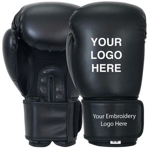 Gants de boxe d'entraînement professionnels - Cuir PU, rembourrage en mousse absorbant les chocs, sangle de poignet réglable à boucle auto-agrippante, conception à doigts complets pour - Product Image 3