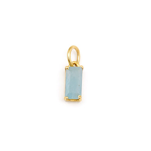 Colgante de Piedra Natural de Aguamarina en Forma de Baguette, Corte Rectangular, Chapado en Oro, para Collar y Pendientes - Product Image 1