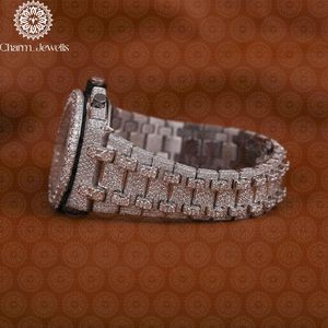 Reloj Mecánico de Lujo para Hombre Charm_Jewells, Caja Tonneau con Incrustaciones de Diamantes, Esfera Analógica de Acero Inoxidable, Cronógrafo de 42 mm - Product Image 4