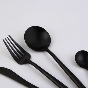 Ensemble de couverts en acier inoxydable noir mat Royal Portugal pour restaurant, mariage, collection de vaisselle - Product Image 3