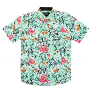 Chemises Hawaïennes Personnalisées en Gros pour Hommes 100% Coton Impression Numérique Style Décontracté Anti-Plis Motif Floral Flanelle Courte - Product Image 2