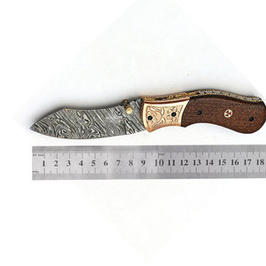 Damascus Steel Folding Pocket Knife Handmade Outdoor Utility Knife Compact Design <b>Camping</b> Hiking Fishing Travel <b>Tool</b> - Product Image 1