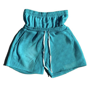 Shorts gris tricotés pour femmes, taille haute, décontractés, respirants, couleur unie, avec poches, coupe ajustée, imperméables, séchage rapide, écologiques - Product Image 2