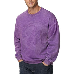 Sweat-shirts pour hommes à manches longues, respirants, effet délavé, vêtements pour hommes, 100% coton, sweat-shirts pour hommes effet délavé en vente - Product Image 2